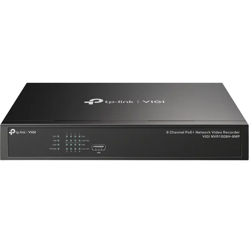 Înregistrator video TP-LINK VIGI NVR1008H-8MP, Negru