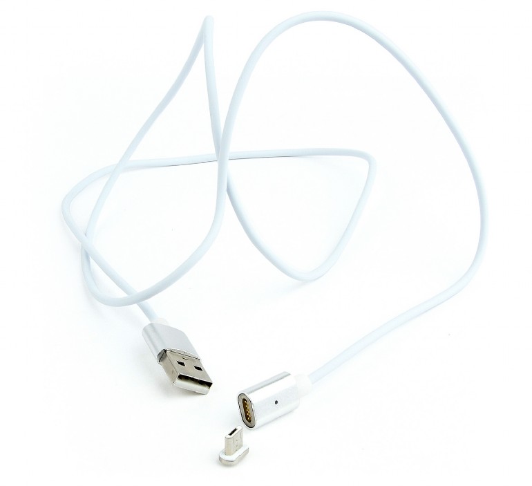 Magnetic Micro USB cable, silver, 1 m CC-USB2-AMmUMM-1M