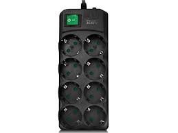 Surge Protector    8 Sockets,  3.0m, Sven "SF-08E-16", Black, flame-retardant material
