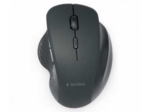 Wireless Mouse Gembird MUSW-6B-01, Optical, 800-1600 dpi, 6 buttons, Ambidextrous, 2xAAA, Black