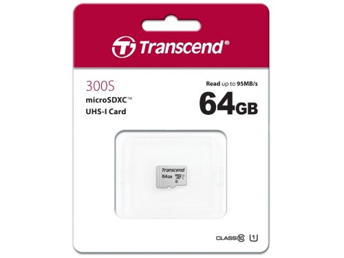 64GB MicroSD (Class 10) UHS-I (U1)  Transcend TS64GUSD300S-A
