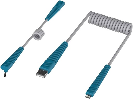 EasyGrab Mobile Cable Bundle Lightning to USB-A, Audio Connector Cable, Designed for Kids.