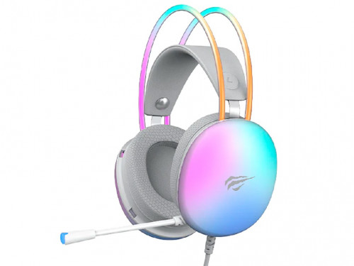 Gaming Headset Havit H2037d, 50mm driver, RGB, White