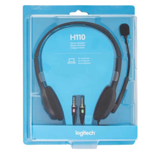 Casti-Headset Logitech H110, Mic, 2 x mini-jack 3.5mm
