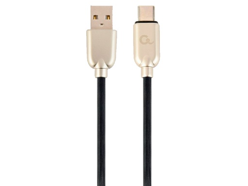 Blister Type-C /USB2.0, AM/CM,  2.0m, Cablexpert Premium Ruber Black