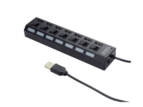 Gembird USB Hub UHB-U2P7-03, 7-port hub with External Power Adapter, USB 2.0