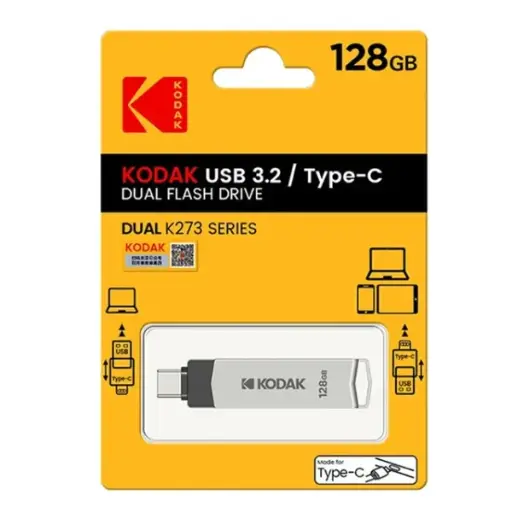 128GB USB 2.0 KODAC Dual Flsh Drive USB-A 3.2 / Type-C K273