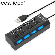 Mini USB 2.0 Hub 4 Ports 5Gbps High Speed Hub USB Portable USB Hub Black On/Off Switch USB Splitter Adapter Cable For PC Laptop