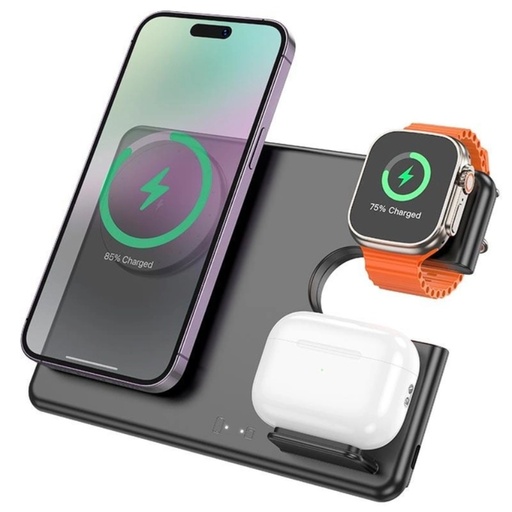 Stație de ancărcare rapidă 3 În 1, Wireless Charger White ABK-Q50/15W